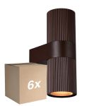 Confezione Multipack 6x Nordlux Kyklop Luce Da Parete Aluminium Arrugginito  Up & Down | Adatto per 2x GU10