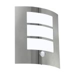 Eglo Luce Da Parete City Acciaio Inossidabile | IP44 - Adatto per 1x E27 - Sensore Di Movimento
