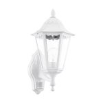 Eglo Luce Da Parete Navedo Aluminium Bianca | IP44 - Adatto per 1x E27 - Sensore Di Movimento