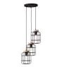 Brilliant Gwen Luce Pendente Metallo Legna Nero | 420mm - Adatto per 3x E27