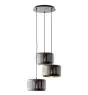Brilliant Tyas Luce Pendente Metallo Nero Oro | 520mm - Adatto per 3x E27