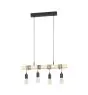 Eglo Luce Pendente Townshend Acciaio Legna Nero Marrone | IP20 - Adatto per 4x E27 