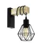 Eglo Luce Da Parete Townshend 5 Acciaio Legna Nero | IP20 - Adatto per 1x E27 