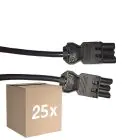 Confezione Multipack 25x Noxion GST - Compatibile Cavo di prolunga Nero - Maschio + Femmina - 2m - 3 pole 1,5mm2