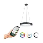 Eglo Luce Pendente Marghera-Z Acciaio Nero 27.5W 3150lm - 827-865 Regolabile Bianca + RGB | IP20 - Zigbee Dimmerabile